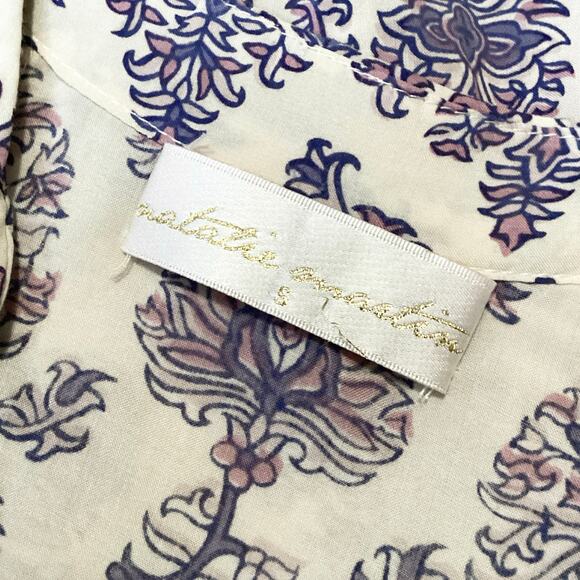 Natalie Martin Pintuck Pleat Block Print Rayon Peasant Blouse S - Picture 6 of 8